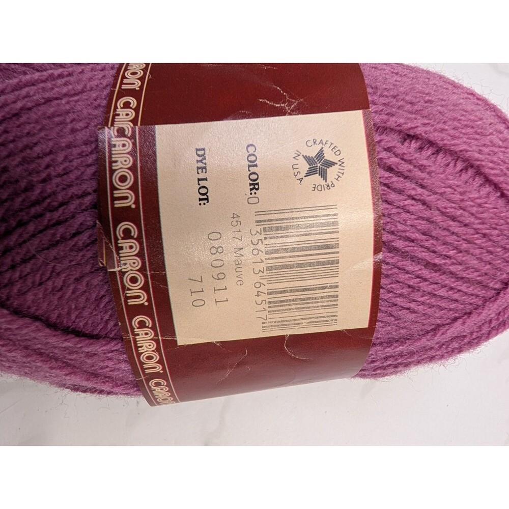 Caron Fashion Right Yarn Mauve 4 Skeins Lot VTG Acrylic 2oz Each Dye Lot 080911 - Picture 3 of 5